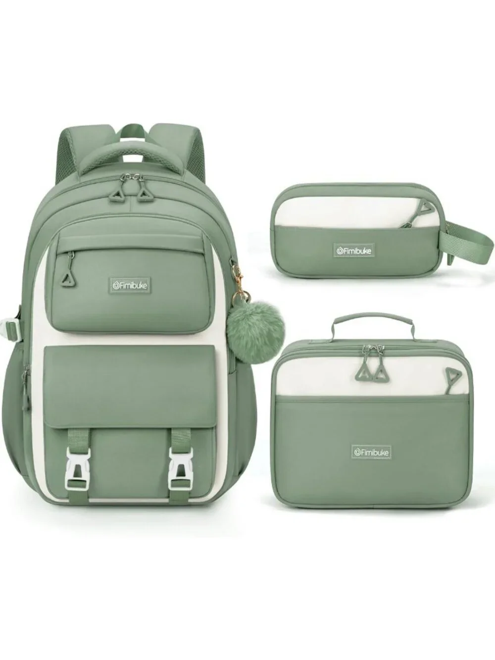 Waterproof 3PCS Backpack Set for Girls | Cute School Bag with Lunch Box & Pencil